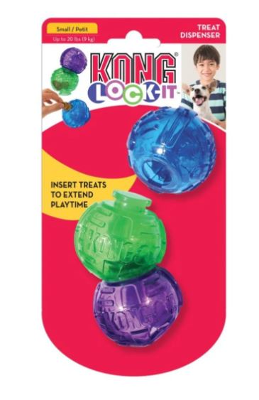 KONG Lock-It Treat Puzzle Dog Toy 3-PK (Small)