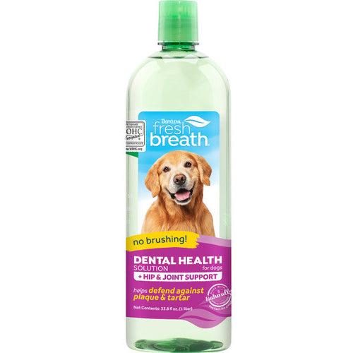 TropiClean Fresh Breath Dental Health Solution Plus Hip & Joint for Dogs (16-oz)