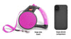Wigzi Retractable Dog Leash - Gel Handle Pink Small