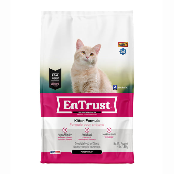 Kent Blue Seal Entrust® Kitten Formula Chicken Meal Recipe Cat Food