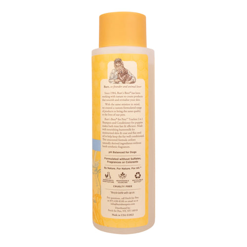 Burt's Bees Tearless 2 in 1 Shampoo and Conditioner for Puppies with Buttermilk & Linseed Oil