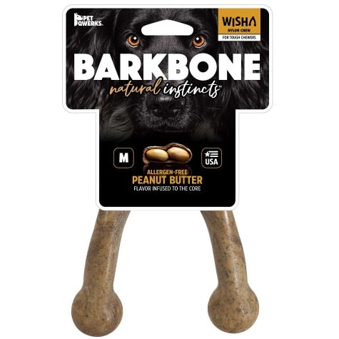 BarkBone Natural Instincts Wishbone Peanut Butter-Infused Nylon Dog Chew