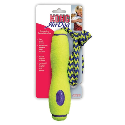 KONG AIRDOG FETCH STICK WITH ROPE (LG, YELLOW)