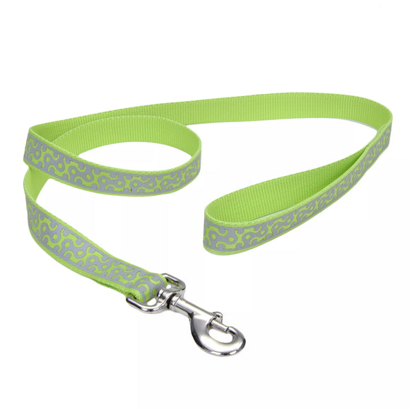 Coastal Pet Products Lazer Brite Reflective Open-Design Dog Leash Lime Geometric, 5/8