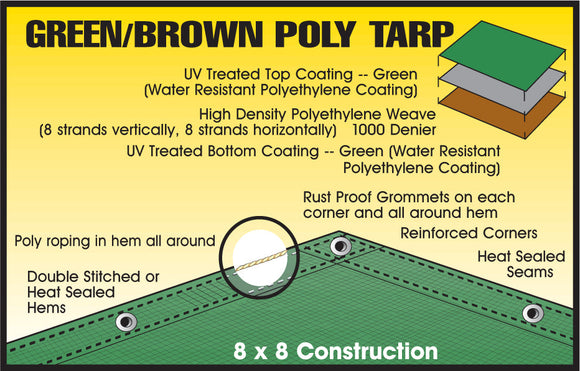 Dize Weathermaster® Brown/Green Poly Tarp