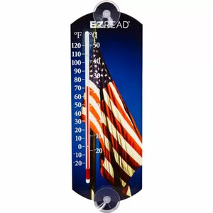 Headwind Consumer Products 10" Indoor/Outdoor Window Thermometer - American Flag Blue