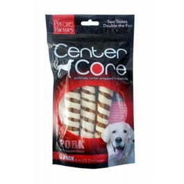 Dog Treats, Porkhide Center Roll, 6-In., 3-Pk.