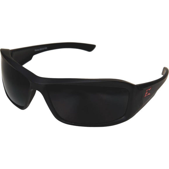 Edge Eyewear Brazeau Torque Red E Matte Black Frame Safety Glasses with Smoke Polarized Lenses