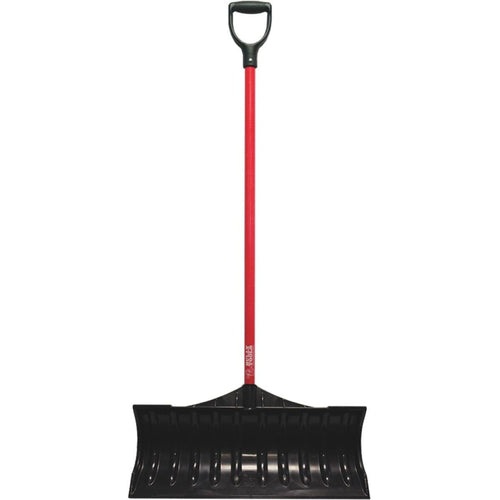Bully Tools 27 In. Poly Snow Pusher with 46.5 In. Fiberglass Handle