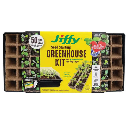 Ferry-Morse Jiffy Seed Starting Greenhouse Kit with 50 Biodegradable Peat Strip Cells