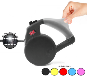 Wigzi Retractable Dog Leash - Gel Handle Black Small